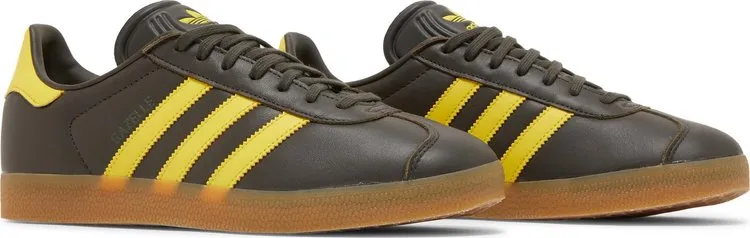 Adidas Gazelle 'Shadow Olive Impact Yellow' Sneakers, Brown