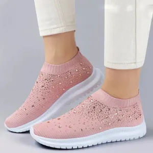 Andningsaktiva sneakers i mesh för kvinnor