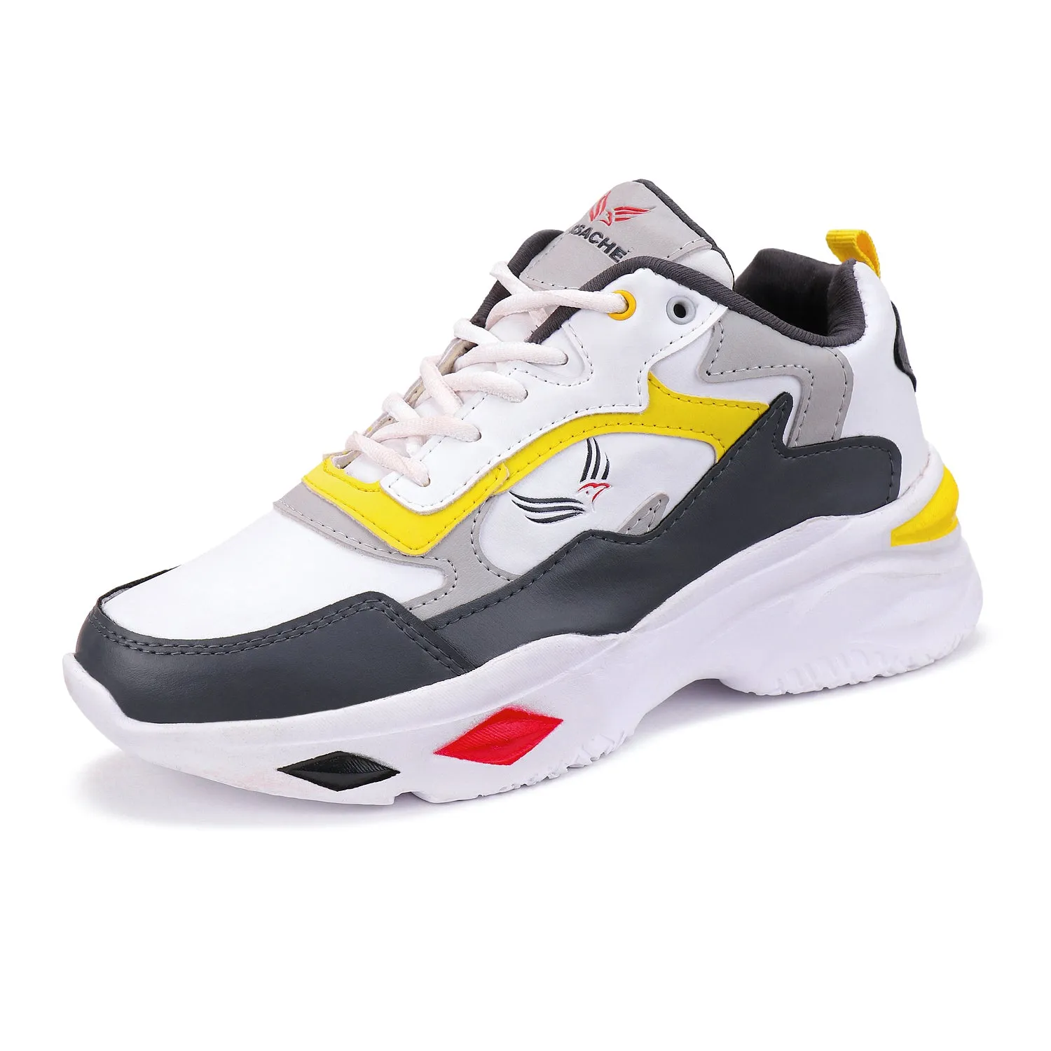 Bersache Lightweight Casual Sneaker Shoes For Men Yellow-9011