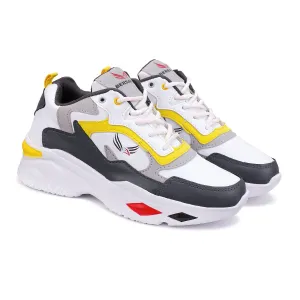 Bersache Lightweight Casual Sneaker Shoes For Men Yellow-9011