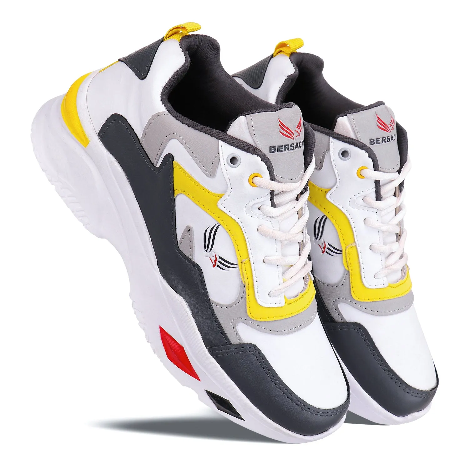 Bersache Lightweight Casual Sneaker Shoes For Men Yellow-9011