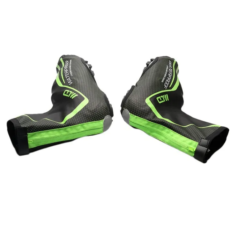 Bicycle Sports Outdoor Cycling Shoe Cover Winter Warm Windproof Waterproof Shoe Cover PU Shoe Cover Cycling Equipment, Size: M(Black Gray)