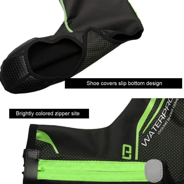 Bicycle Sports Outdoor Cycling Shoe Cover Winter Warm Windproof Waterproof Shoe Cover PU Shoe Cover Cycling Equipment, Size: M(Black Gray)