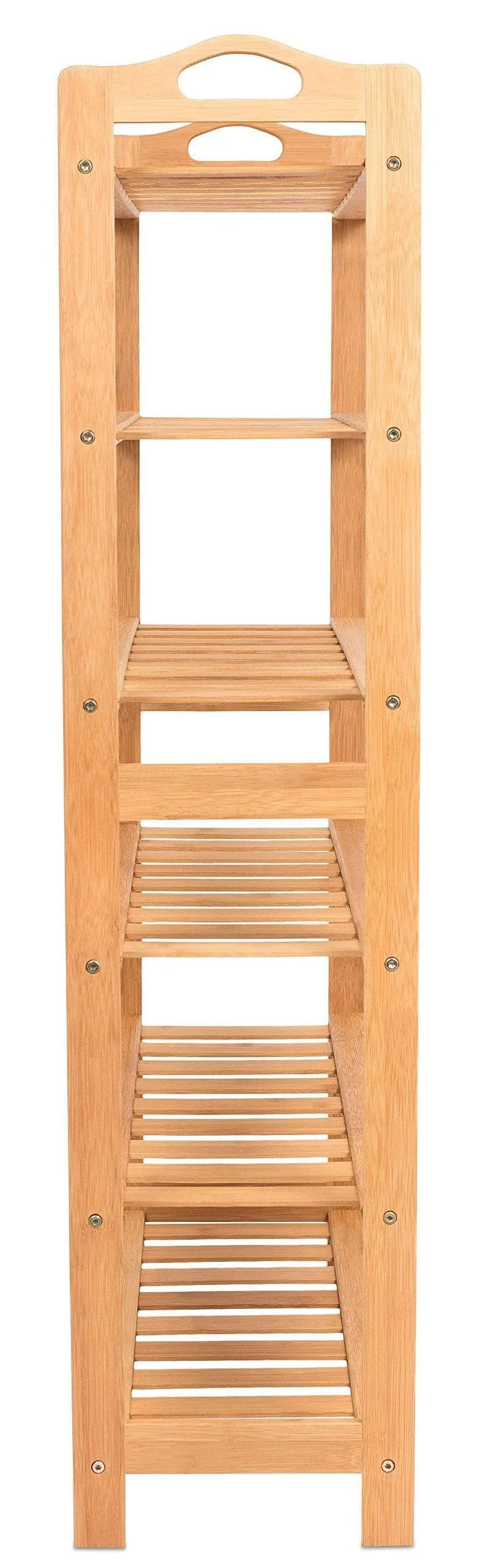 BirdRock Home Free Standing Bamboo Shoe Rack with Handles - 6 Tier - Wood - Closets and Entryway - Organizer - Fits 18 Pairs of Shoes