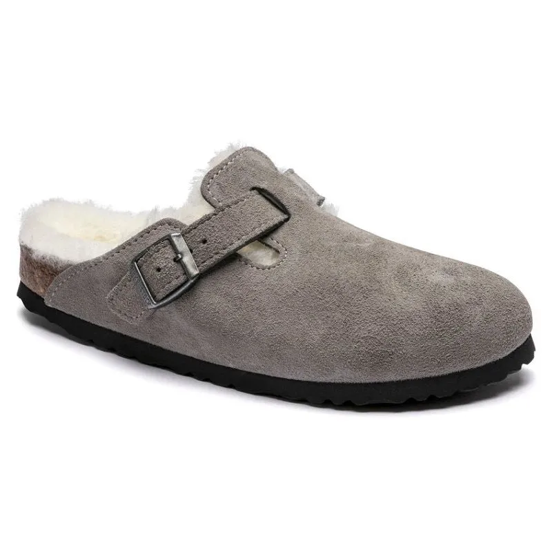 Boston Shearling Suede - Stone Coin