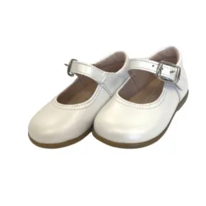 Buckle Mary Janes- Pearl White