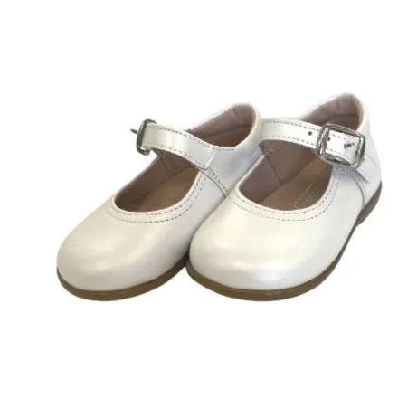 Buckle Mary Janes- Pearl White