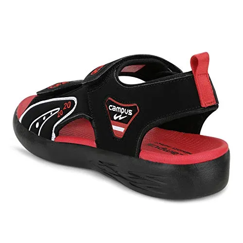 Campus Kids SD-059C BLK-RED Outdoor Sandals -4 UK/India