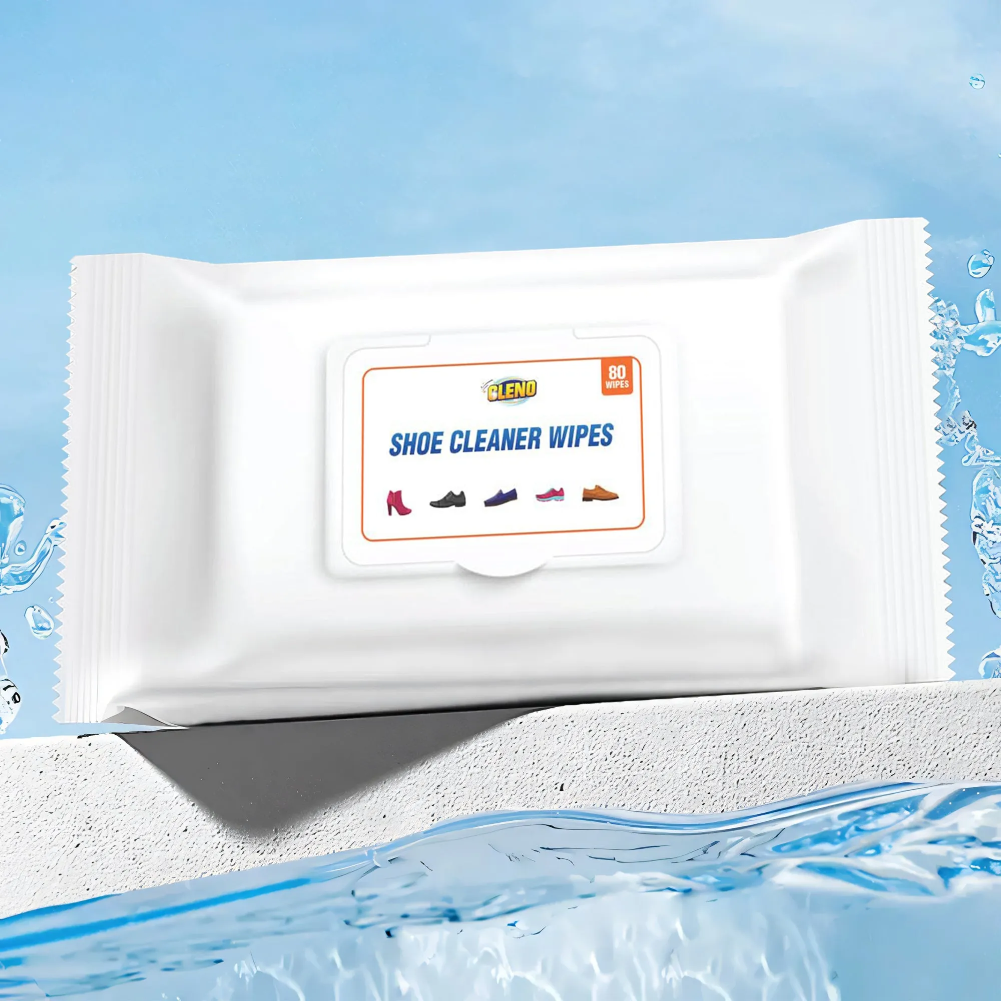 Cleno Shoe Cleaner Wet Wipes For Shoes/Loafers/Sandals/Slippers/Traditional Footwear/Athletic Shoes/Sneakers/White Shoes/Golf-Tennis Shoes/Scrub Off Dirt/Mud - 80 Wipes | Pack of 2 (Ready to Use)
