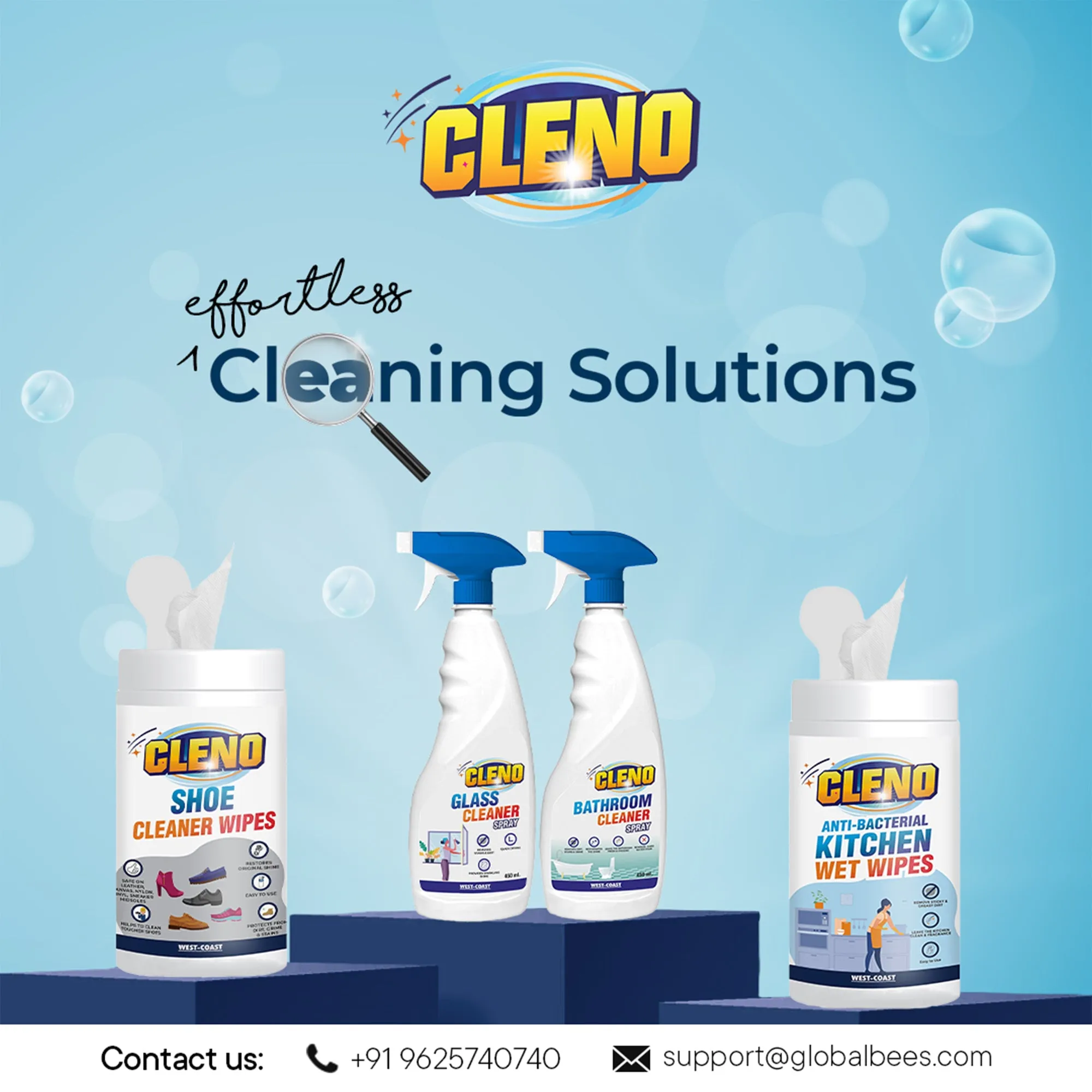 Cleno Shoe Cleaner Wet Wipes For Shoes/Loafers/Sandals/Slippers/Traditional Footwear/Athletic Shoes/Sneakers/White Shoes/Golf-Tennis Shoes/Scrub Off Dirt/Mud - 80 Wipes | Pack of 2 (Ready to Use)