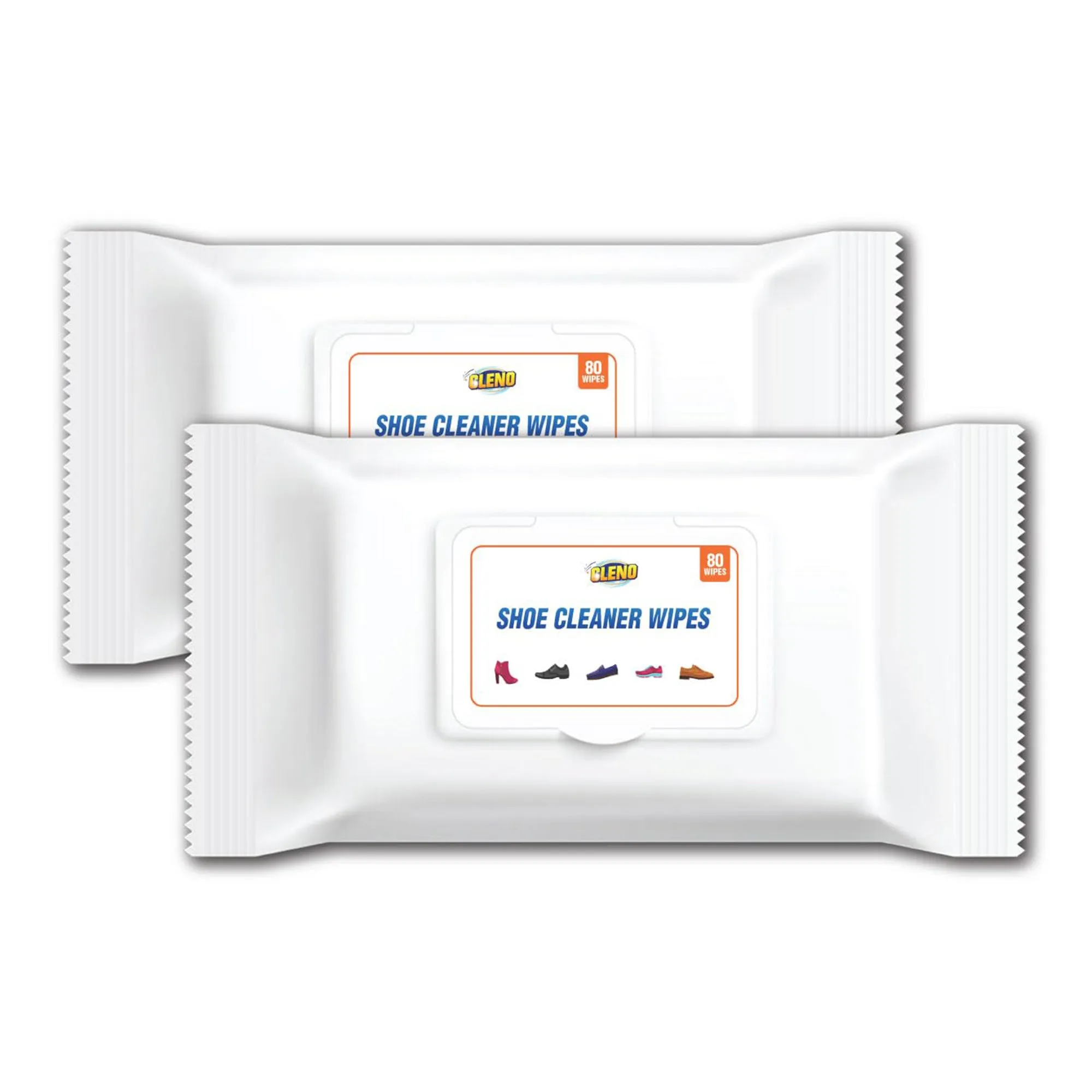 Cleno Shoe Cleaner Wet Wipes For Shoes/Loafers/Sandals/Slippers/Traditional Footwear/Athletic Shoes/Sneakers/White Shoes/Golf-Tennis Shoes/Scrub Off Dirt/Mud - 80 Wipes | Pack of 2 (Ready to Use)