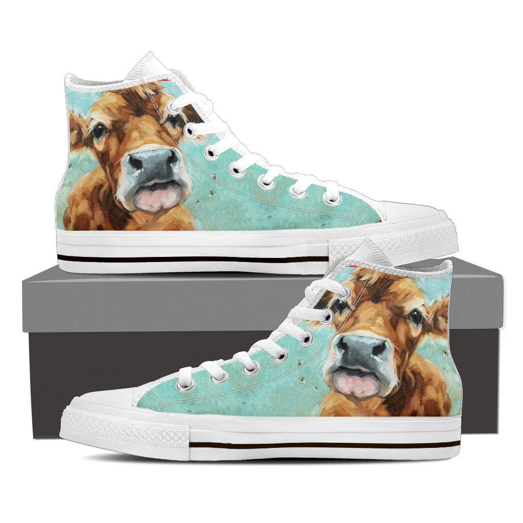Cow painting style - High-Top Shoe WOMEN'S and MEN'S