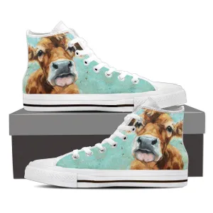 Cow painting style - High-Top Shoe WOMEN'S and MEN'S