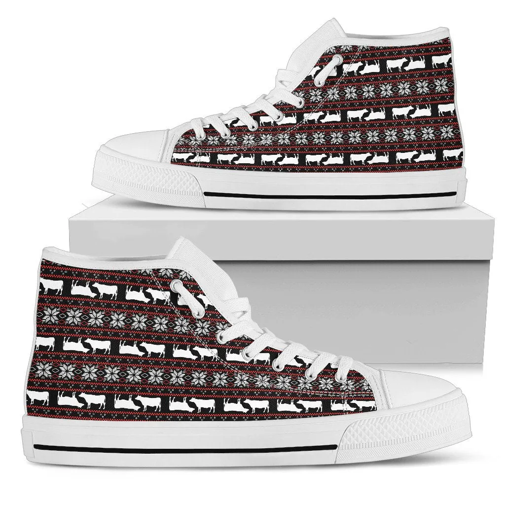 Cow pattern christmas - High-Top Shoe WOMEN'S and MEN'S