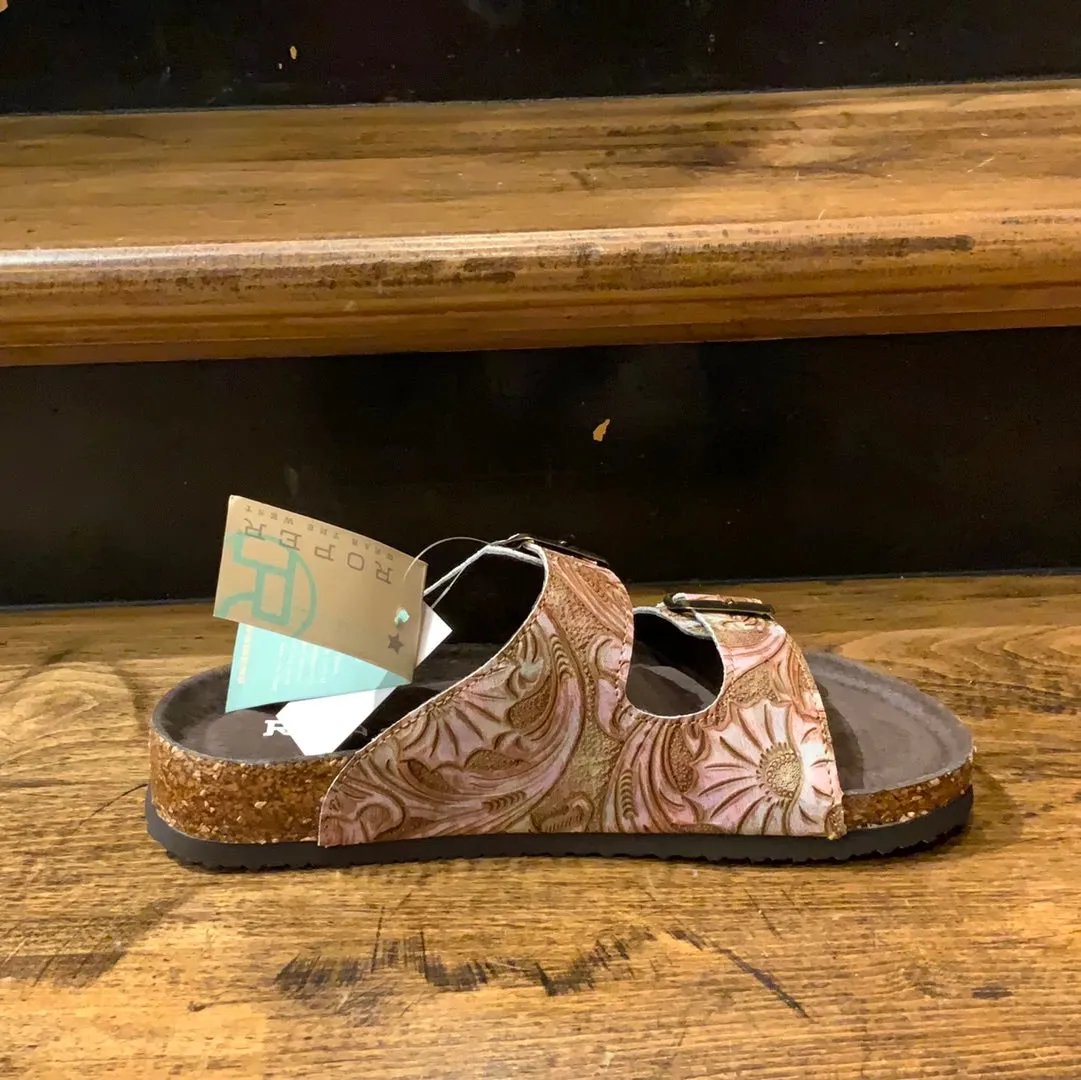 Delilah Floral Tooled Sandals