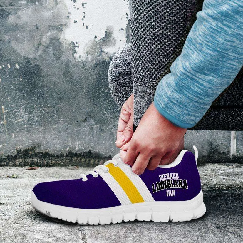 Diehard Louisiana Fan Running Shoes Purple / Gold
