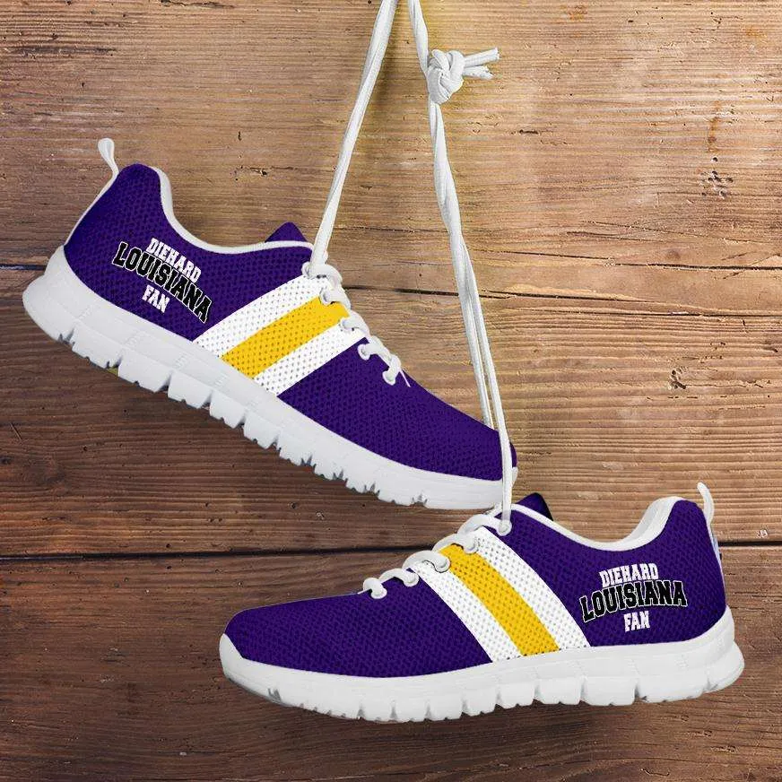 Diehard Louisiana Fan Running Shoes Purple / Gold