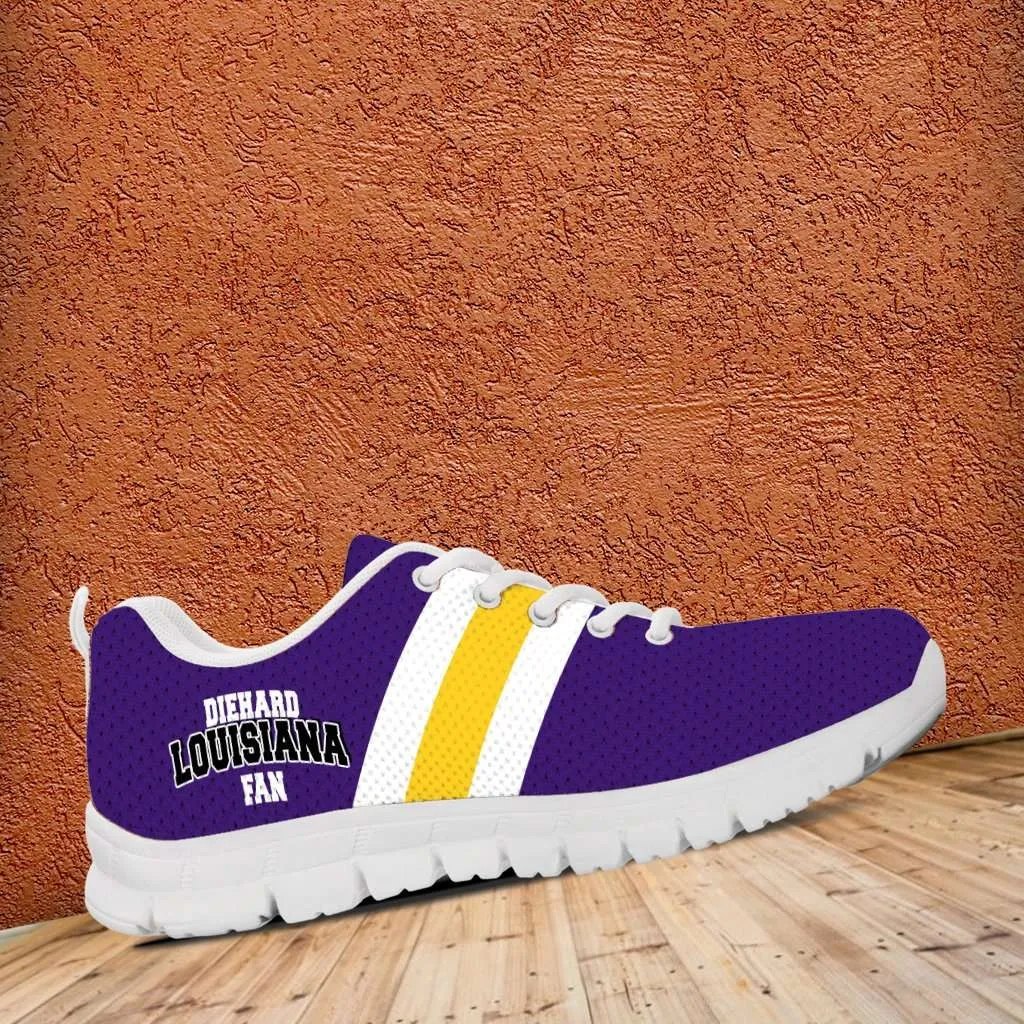 Diehard Louisiana Fan Running Shoes Purple / Gold