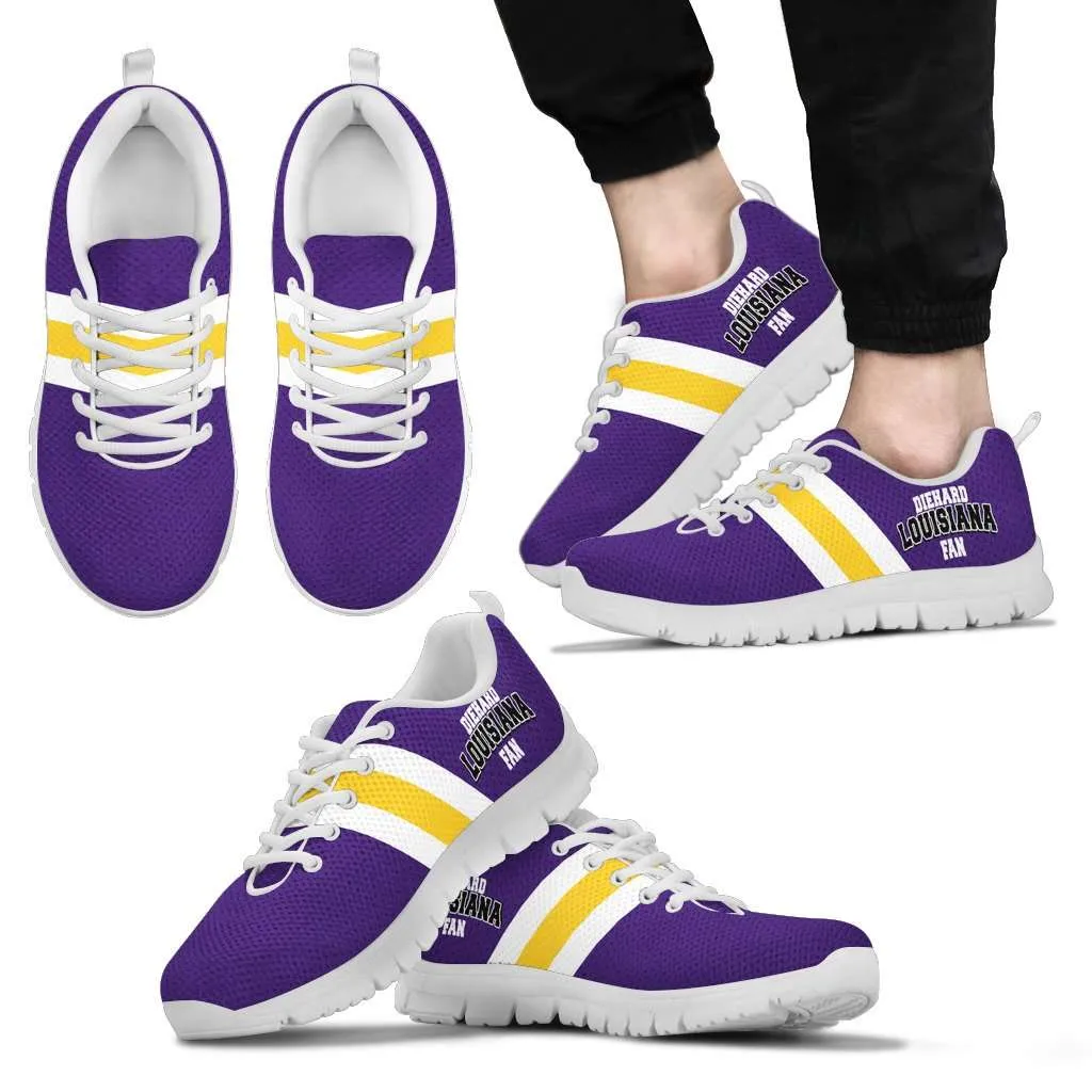Diehard Louisiana Fan Running Shoes Purple / Gold