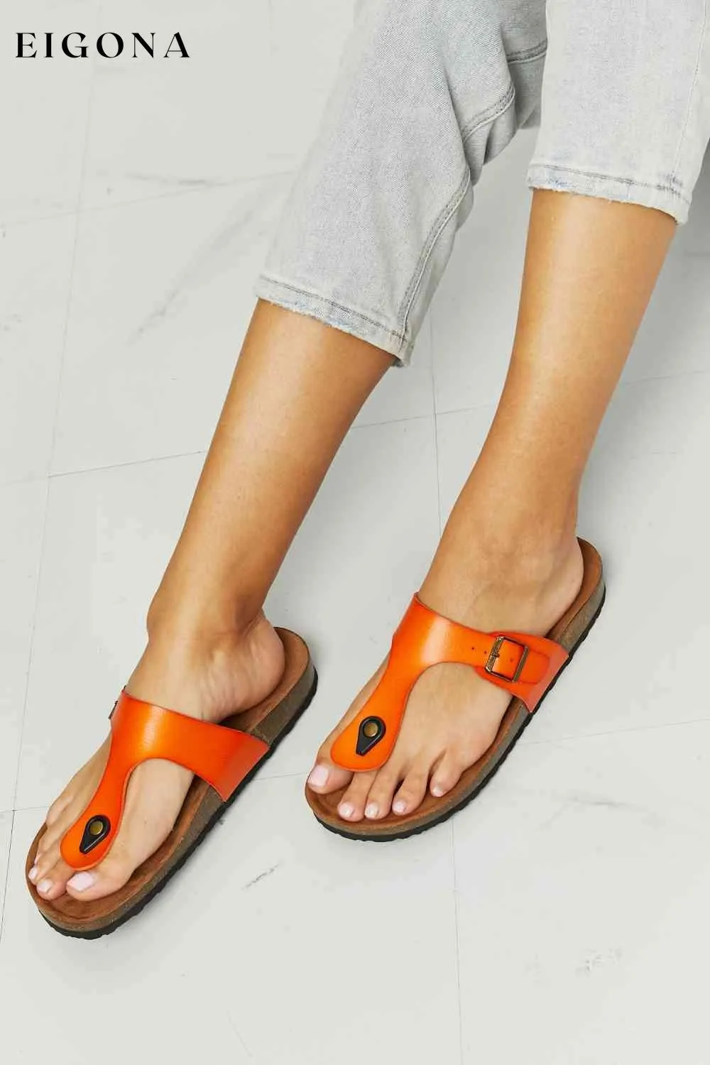 Drift Away T-Strap Flip-Flop in Orange