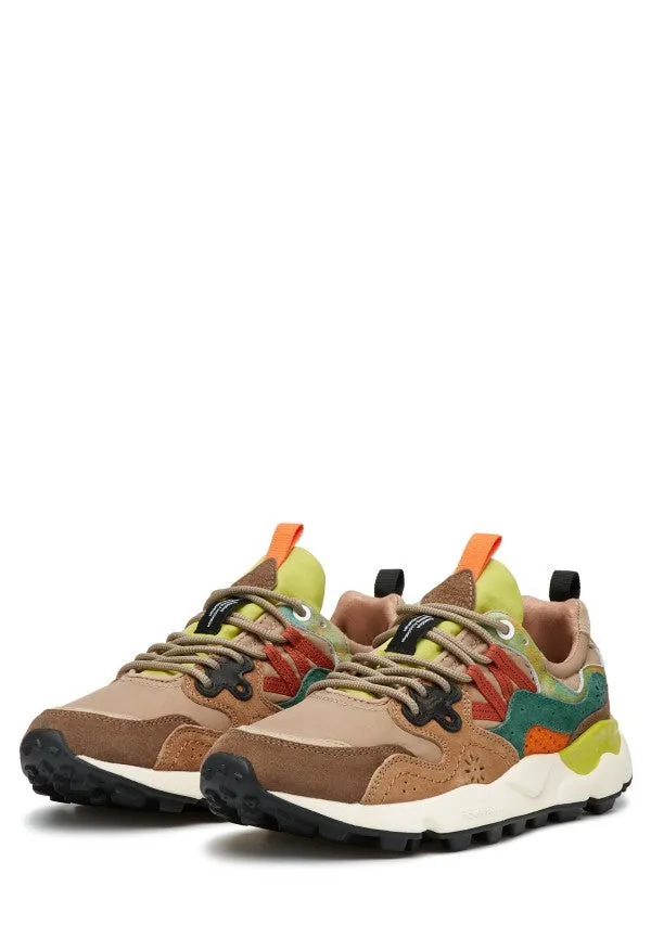 FLOWER MOUNTAIN | Yamano 3 Suede/Nylon Sneakers | Brown-Green