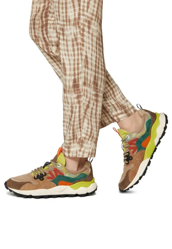 FLOWER MOUNTAIN | Yamano 3 Suede/Nylon Sneakers | Brown-Green