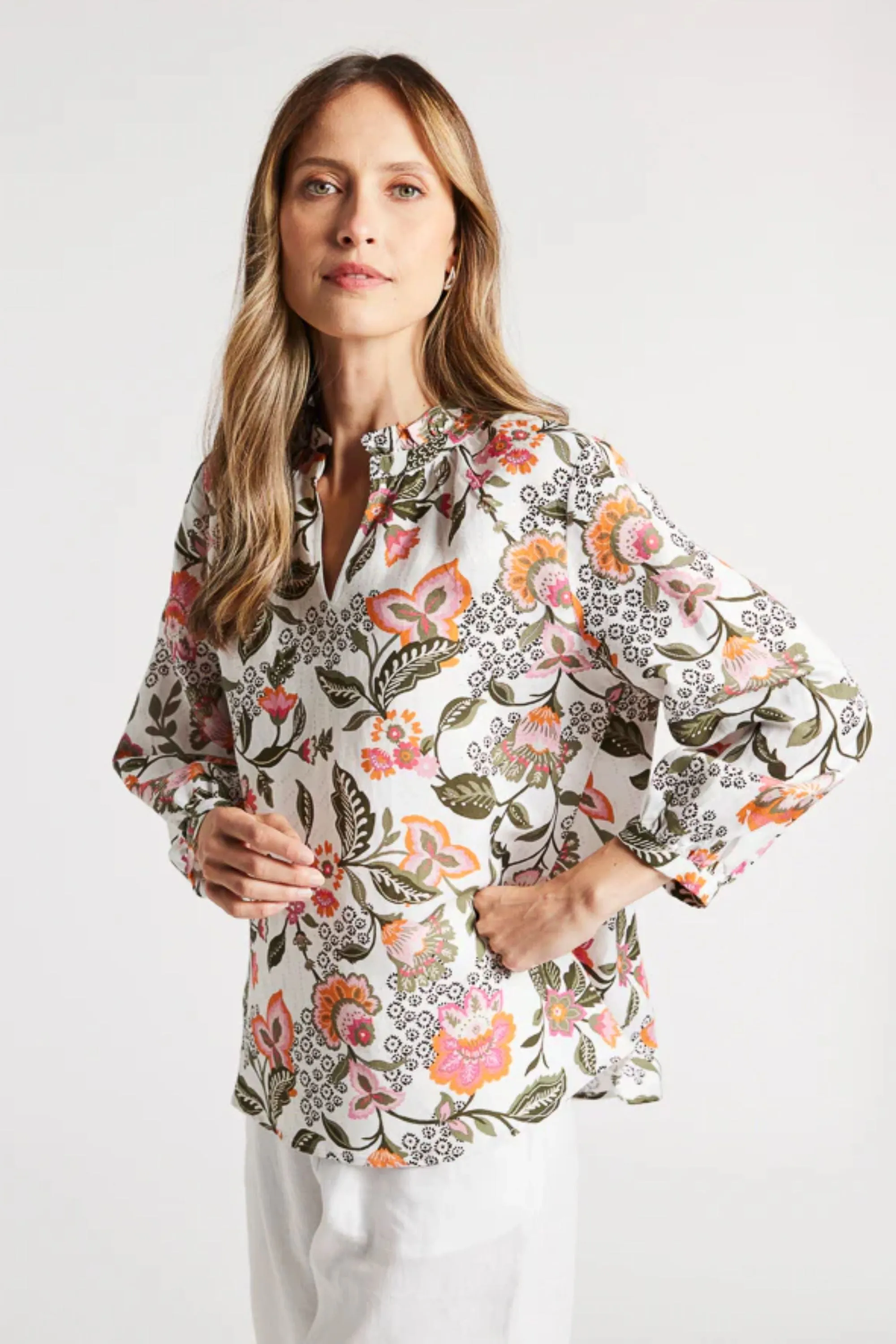 FOLK ART PRINT TOP - YT25S4209