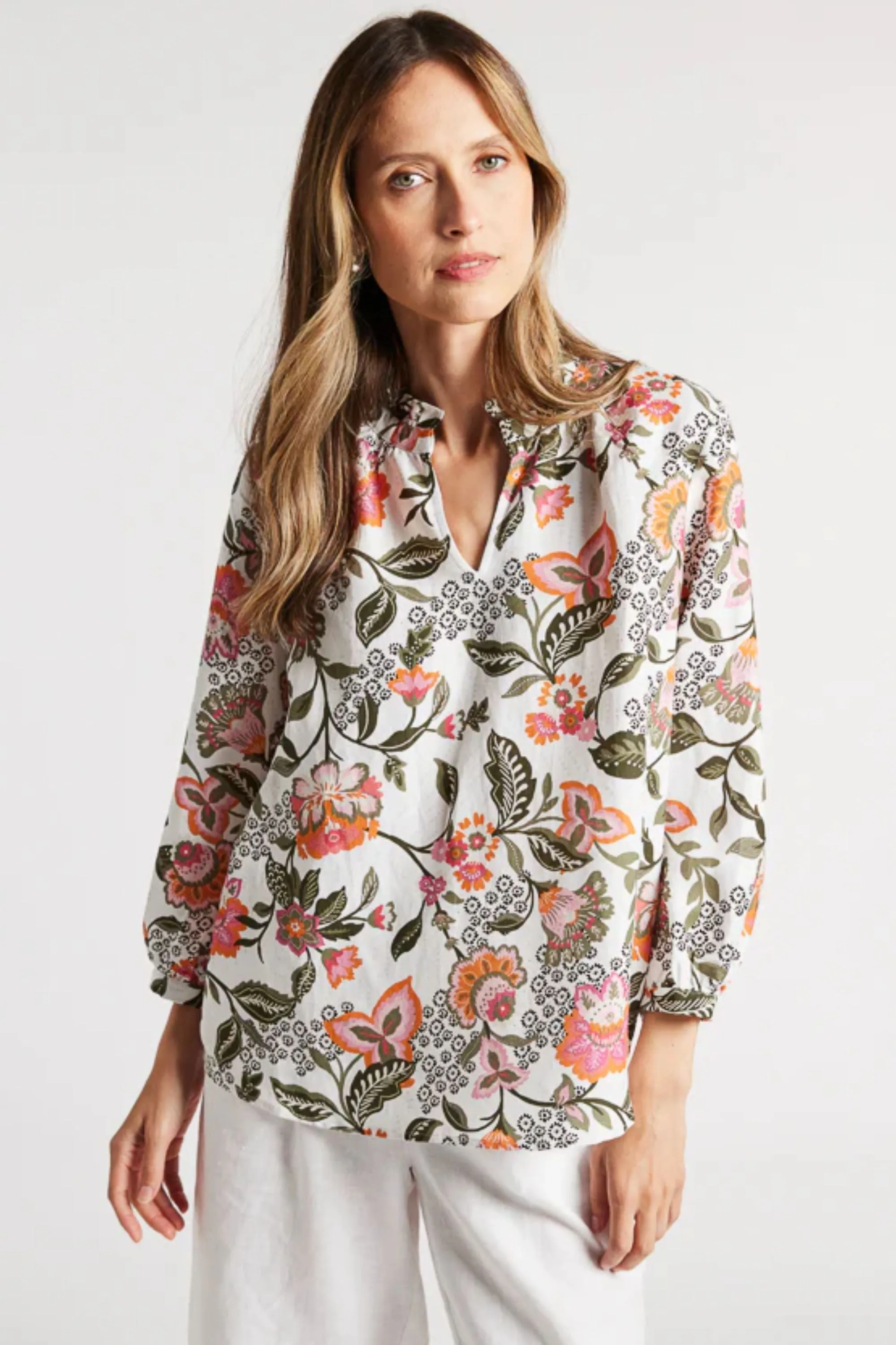FOLK ART PRINT TOP - YT25S4209