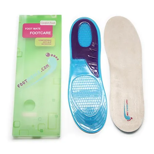 Foot Relief Soft Silicone Sports Gel Insoles, Insert Pad (L (8~13 US Men's))