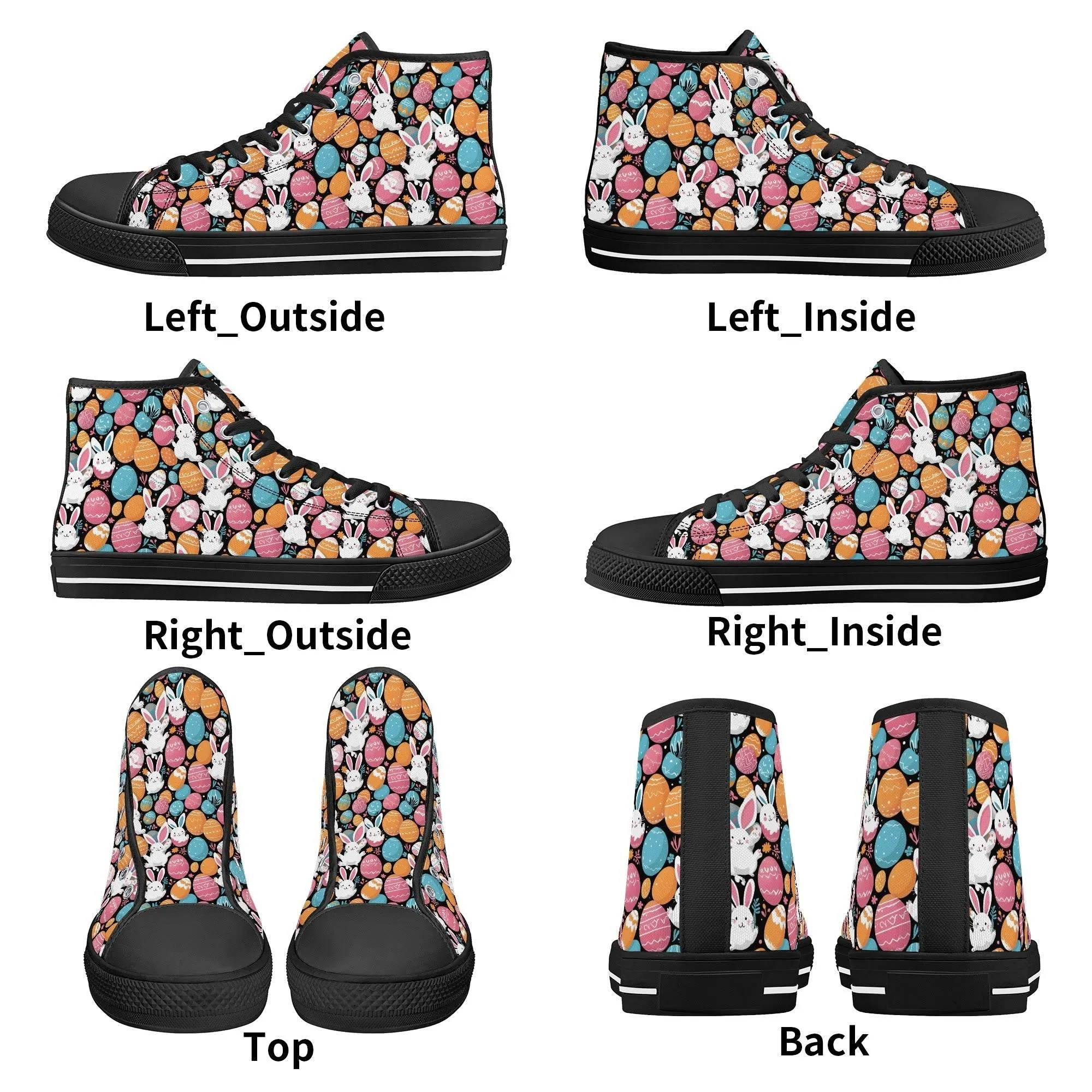 Fun Bunny Mens High Top Canvas Shoes