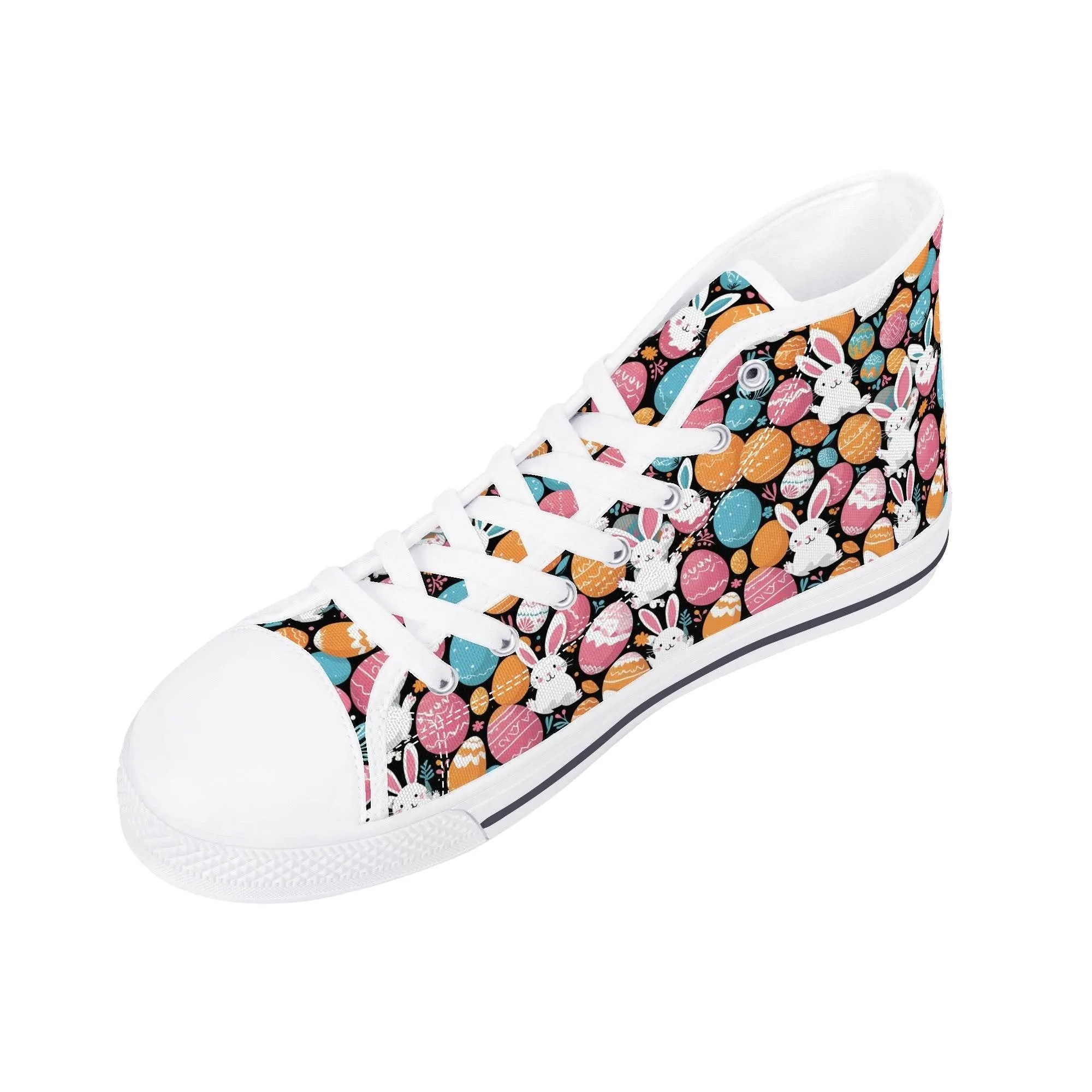 Fun Bunny Mens High Top Canvas Shoes