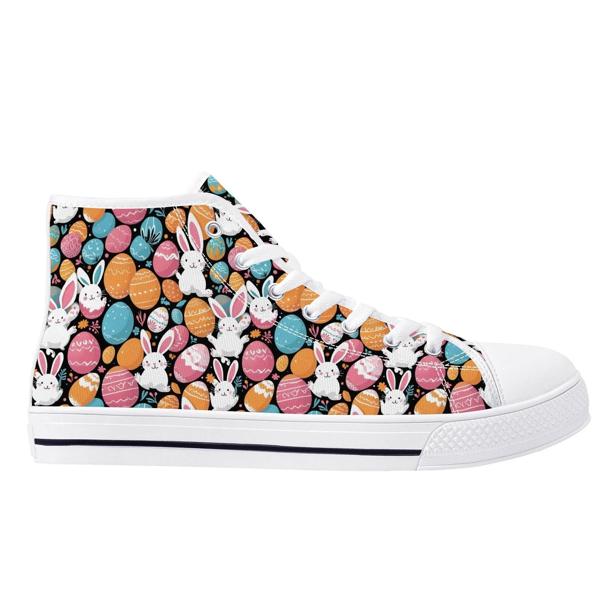 Fun Bunny Mens High Top Canvas Shoes