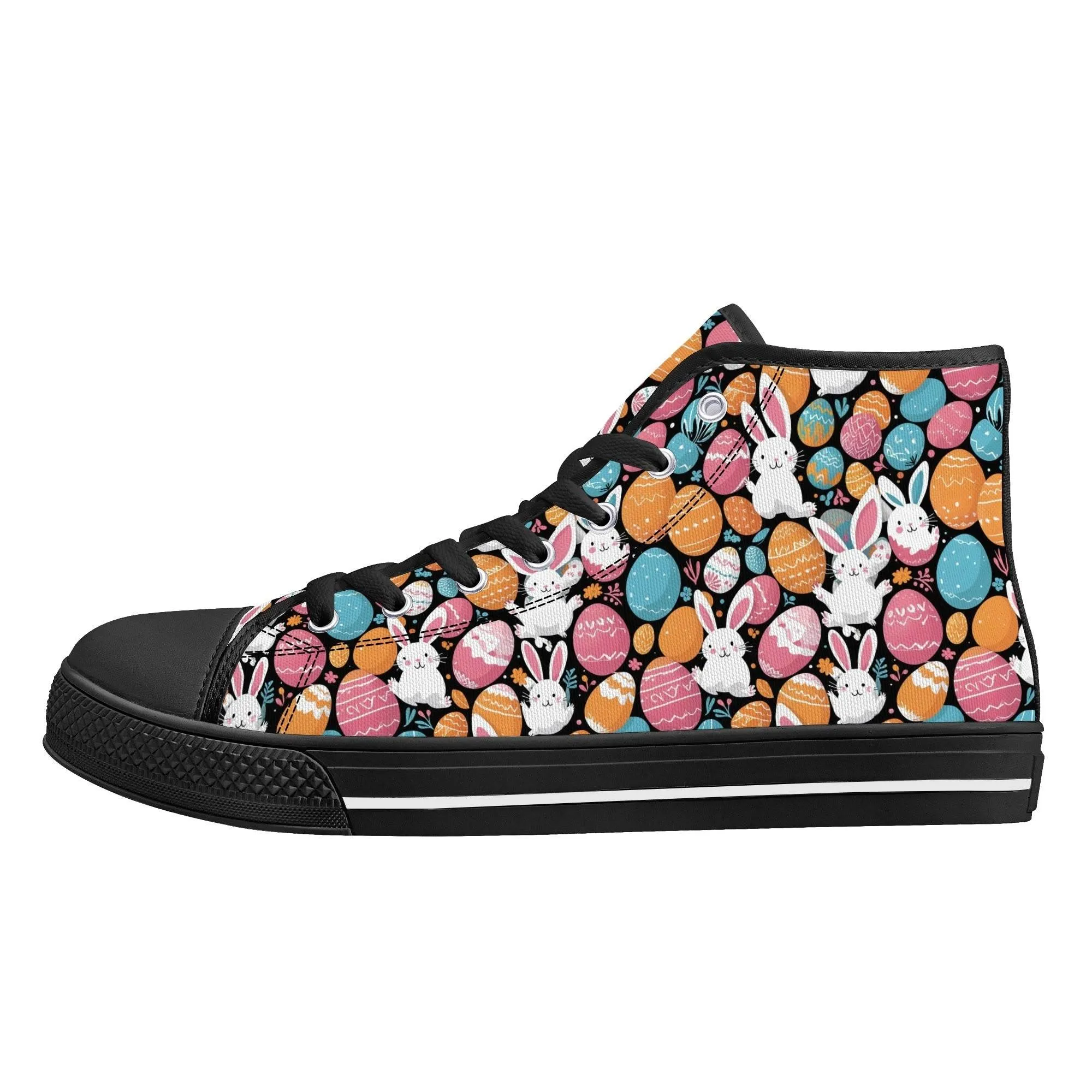 Fun Bunny Mens High Top Canvas Shoes