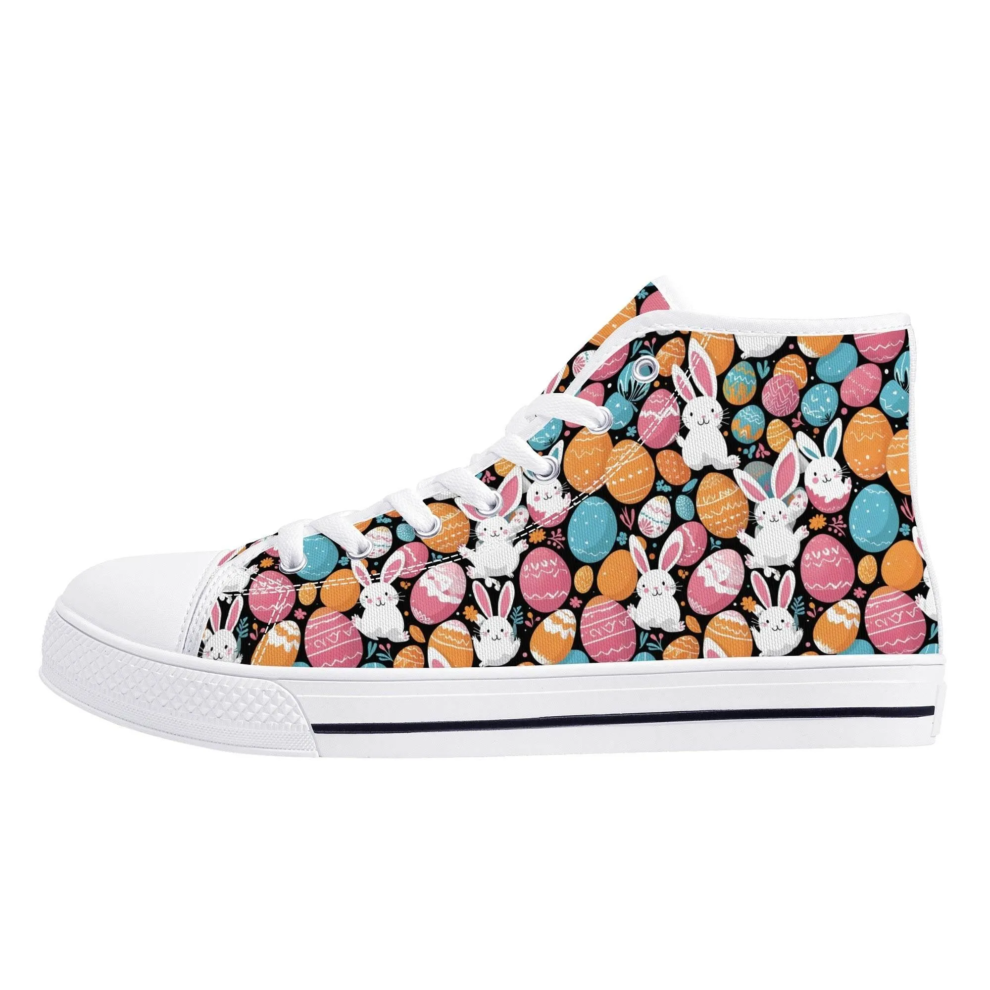 Fun Bunny Mens High Top Canvas Shoes