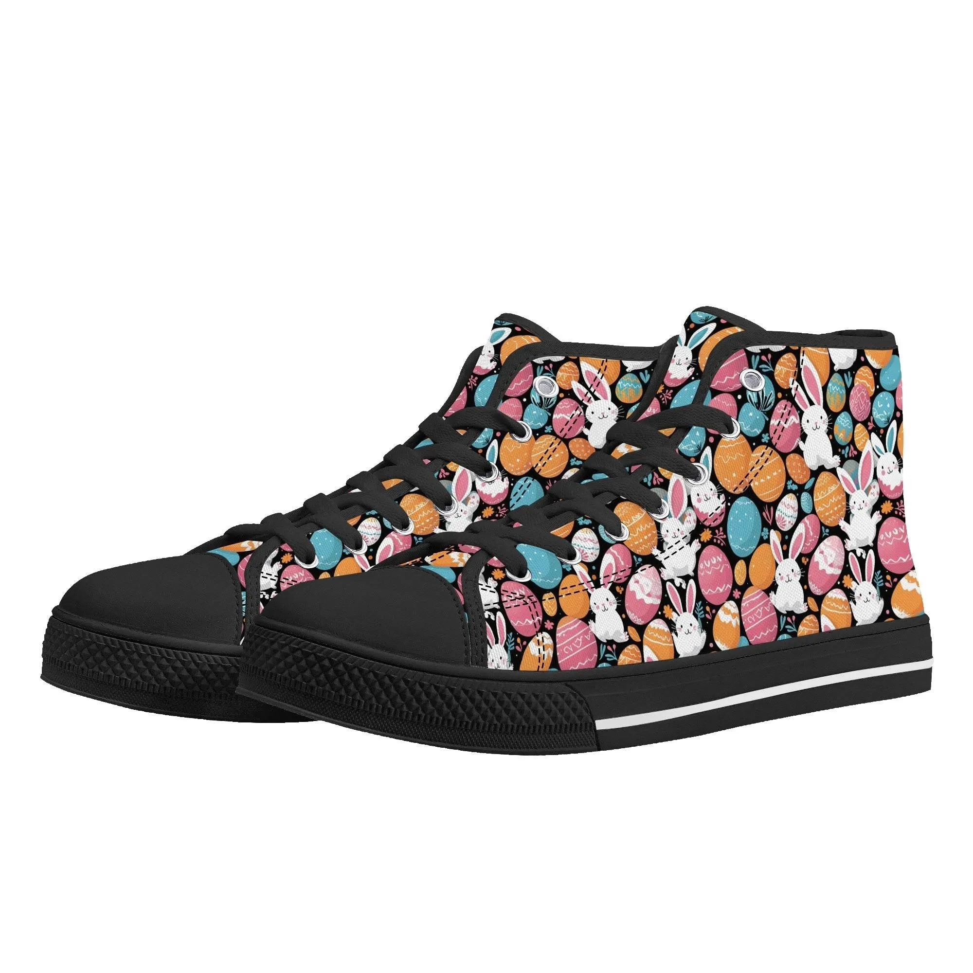 Fun Bunny Mens High Top Canvas Shoes