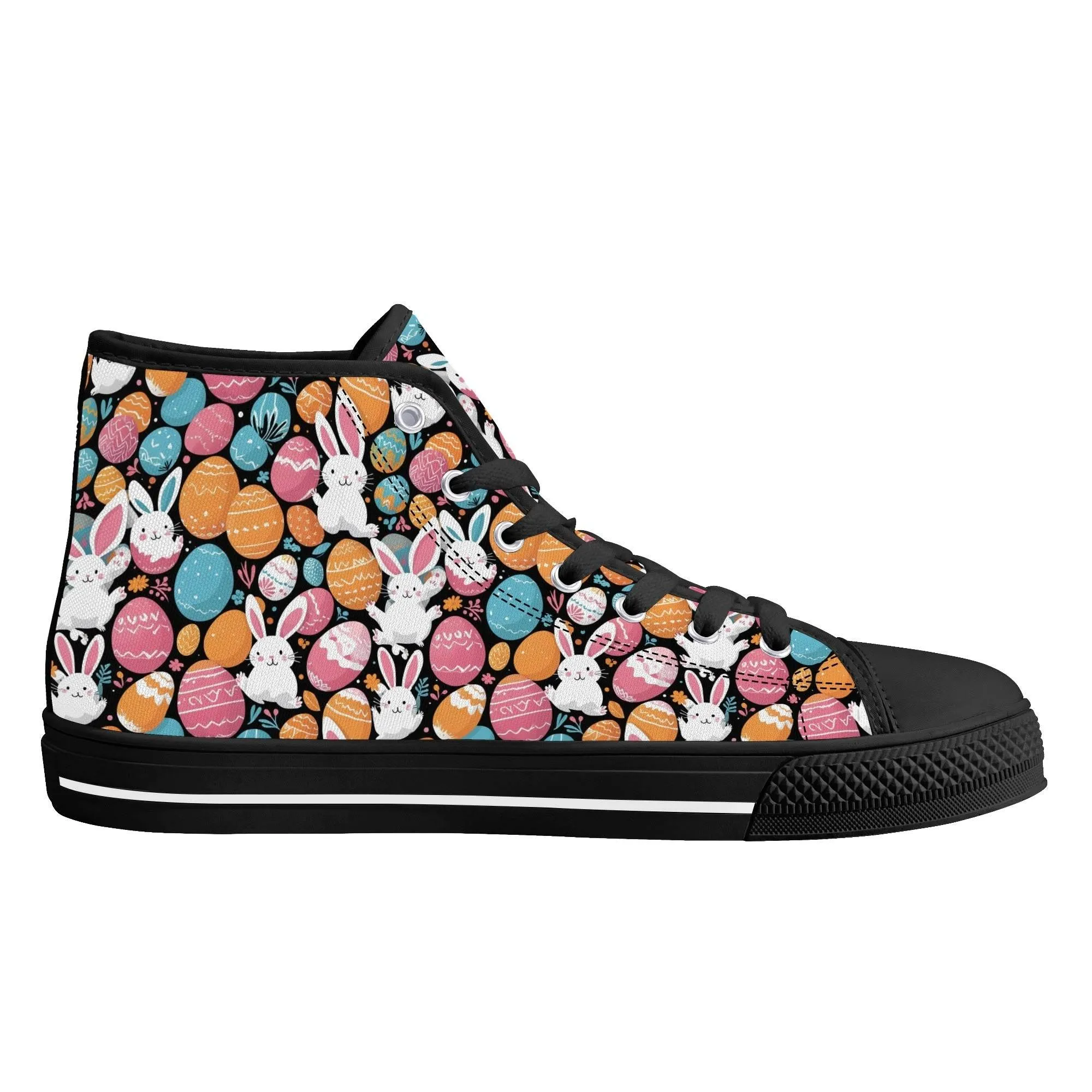 Fun Bunny Mens High Top Canvas Shoes