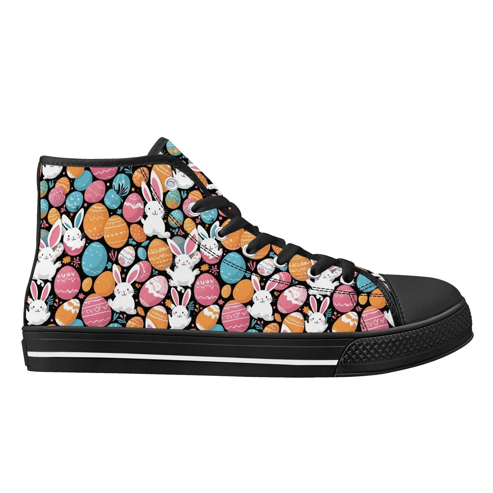 Fun Bunny Mens High Top Canvas Shoes