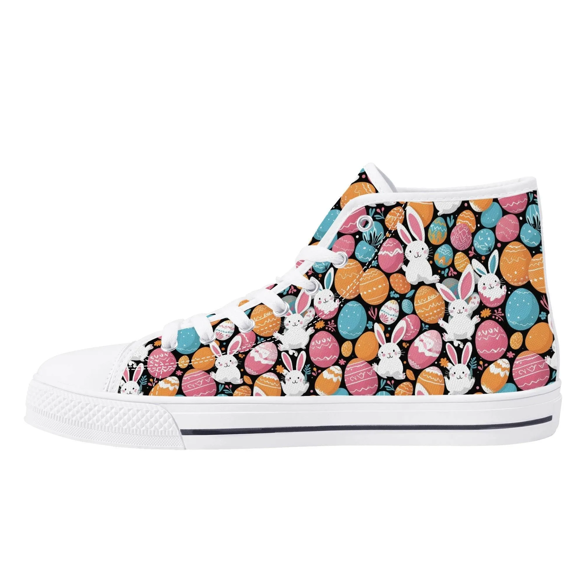 Fun Bunny Mens High Top Canvas Shoes