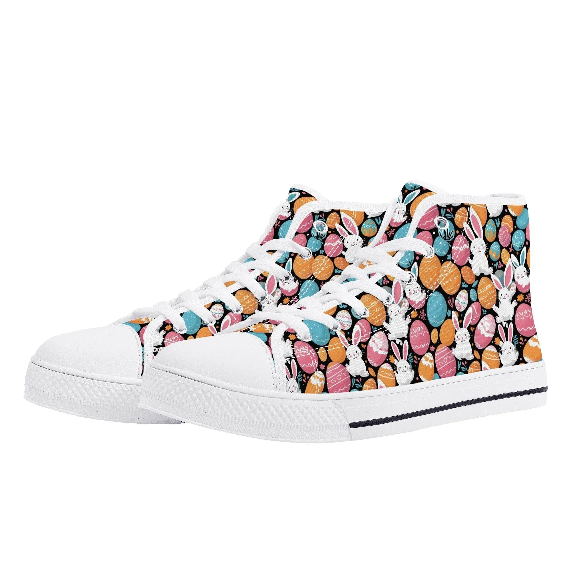 Fun Bunny Mens High Top Canvas Shoes