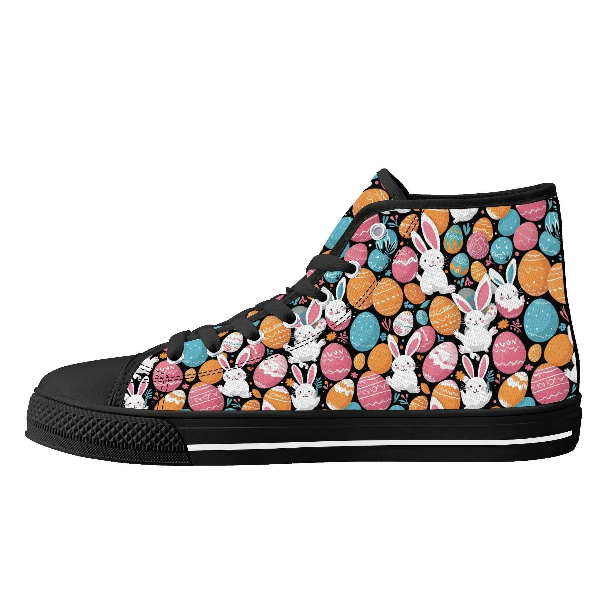 Fun Bunny Mens High Top Canvas Shoes