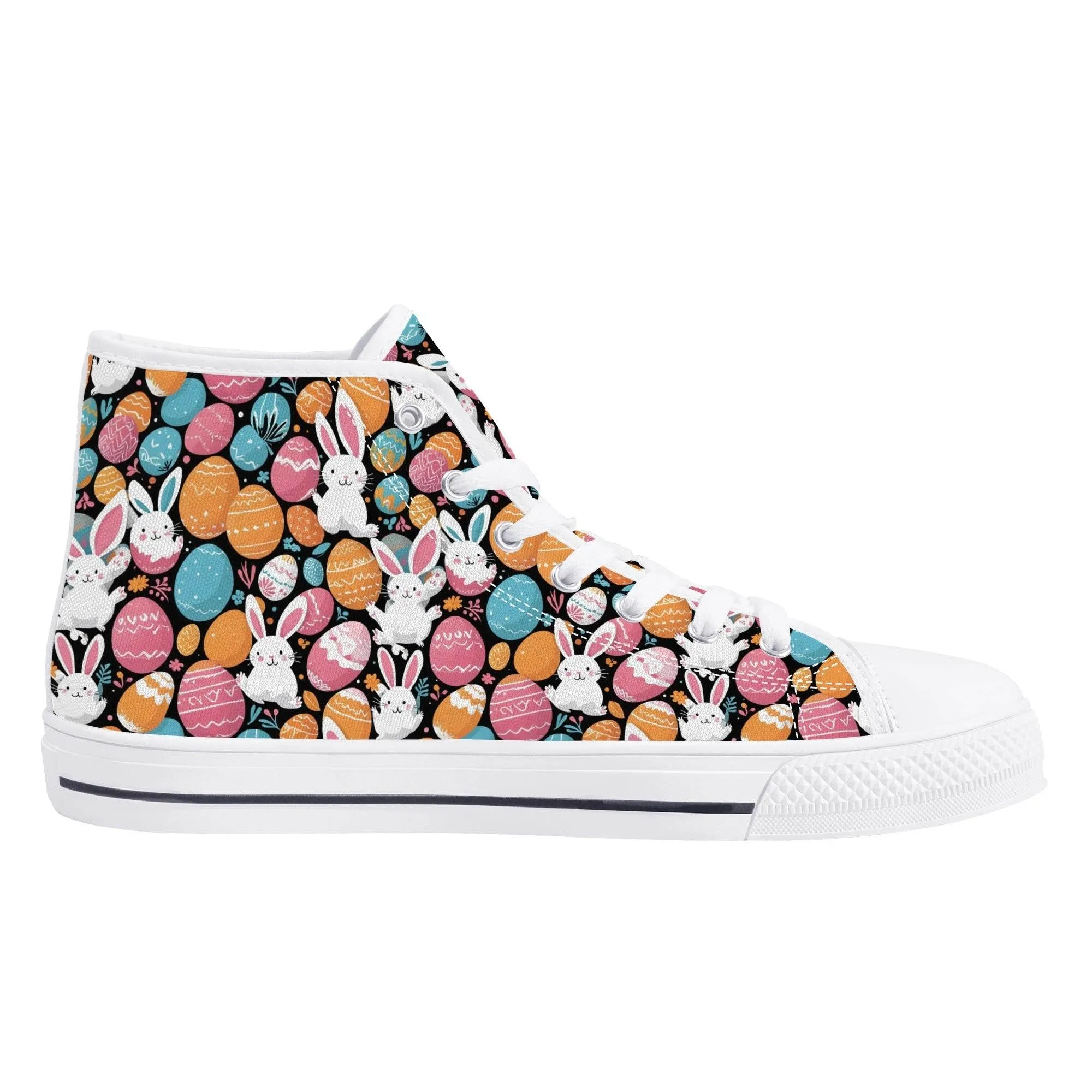 Fun Bunny Mens High Top Canvas Shoes
