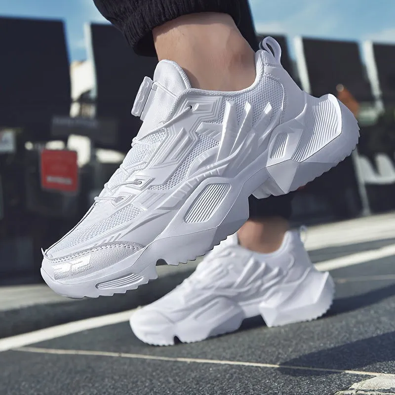 Height Boosting Chunky Heels Low Top Trainers Sneakers