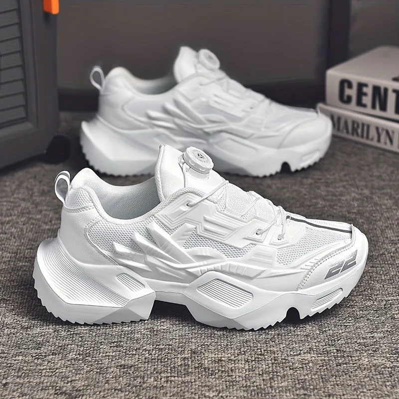 Height Boosting Chunky Heels Low Top Trainers Sneakers