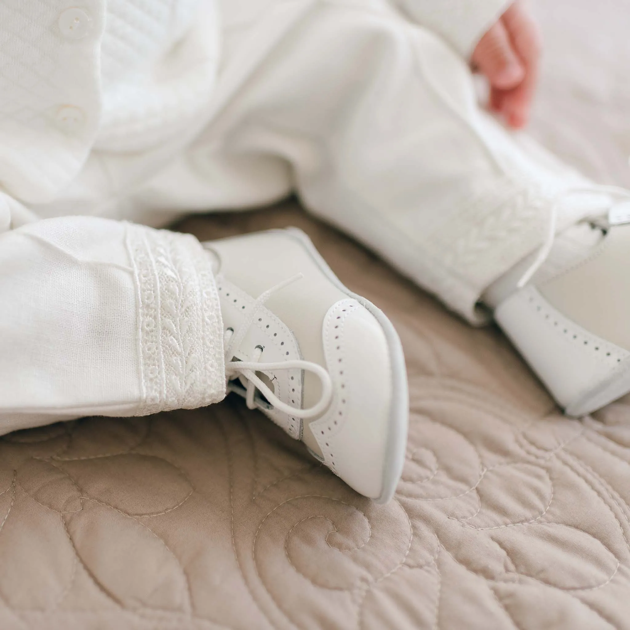 Ivory Two Tone Wingtip Shoes