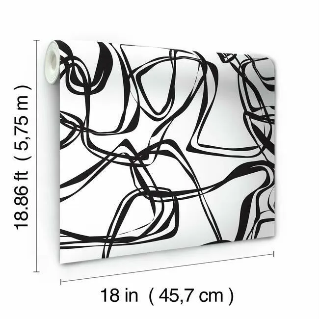 Jane Dixon Ribbon Trail Peel & Stick Wallpaper