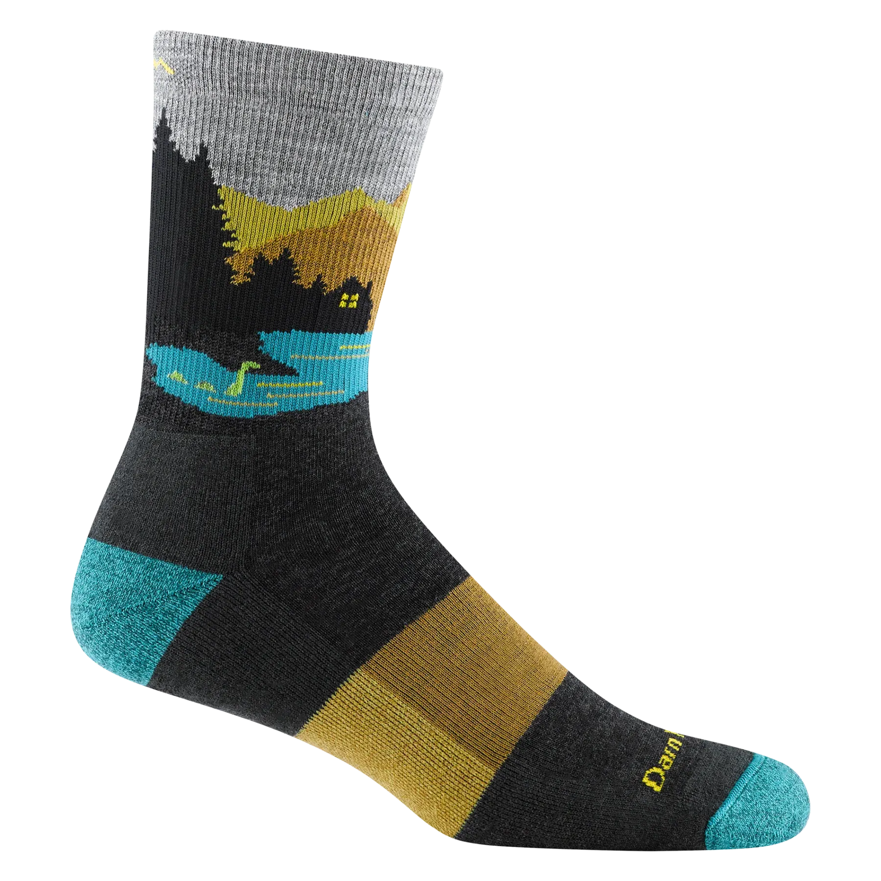 Men's Darn Tough Close Encounters Micro Crew Midweight Hiking Sock Color: Charcoal