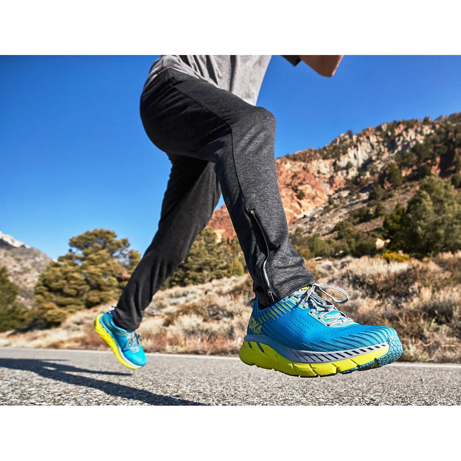 Men's Hoka One One Clifton 5 Black/White Mesh
