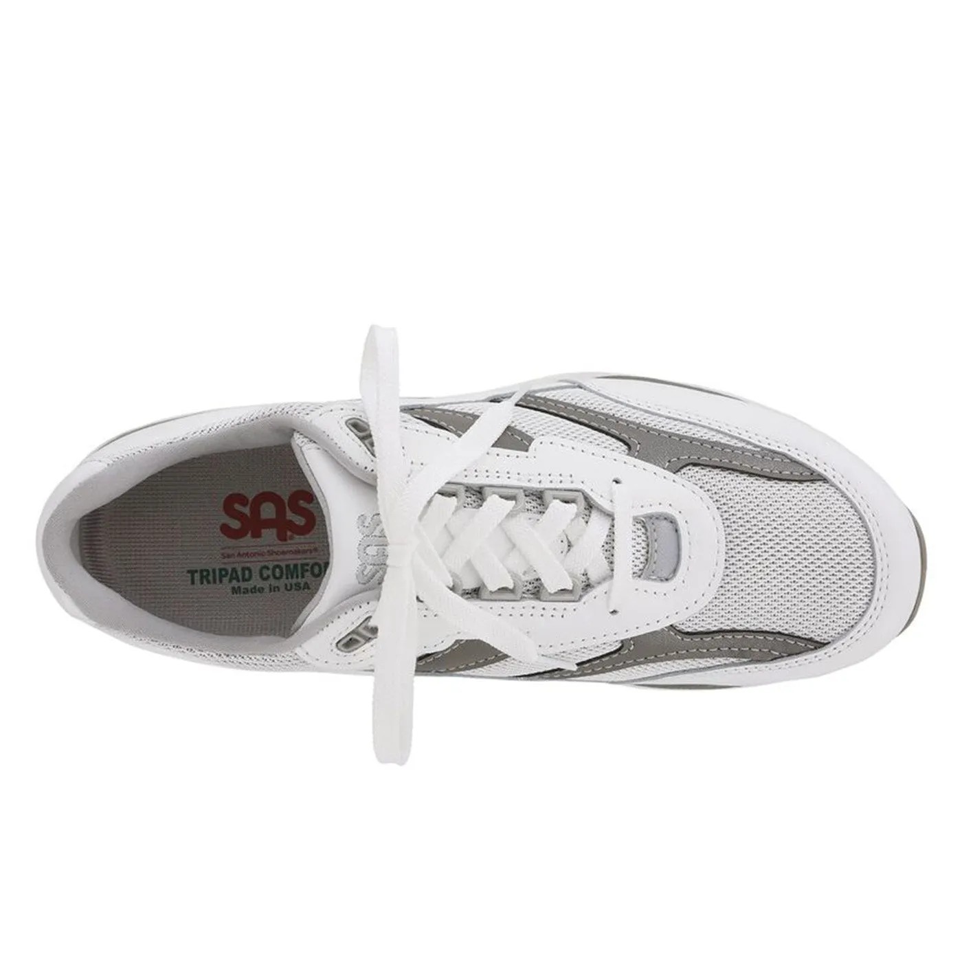 Men's Journey Mesh Lace Up Sneaker White / Gray