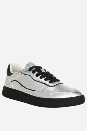 Metallic Faux Leather Sneakers