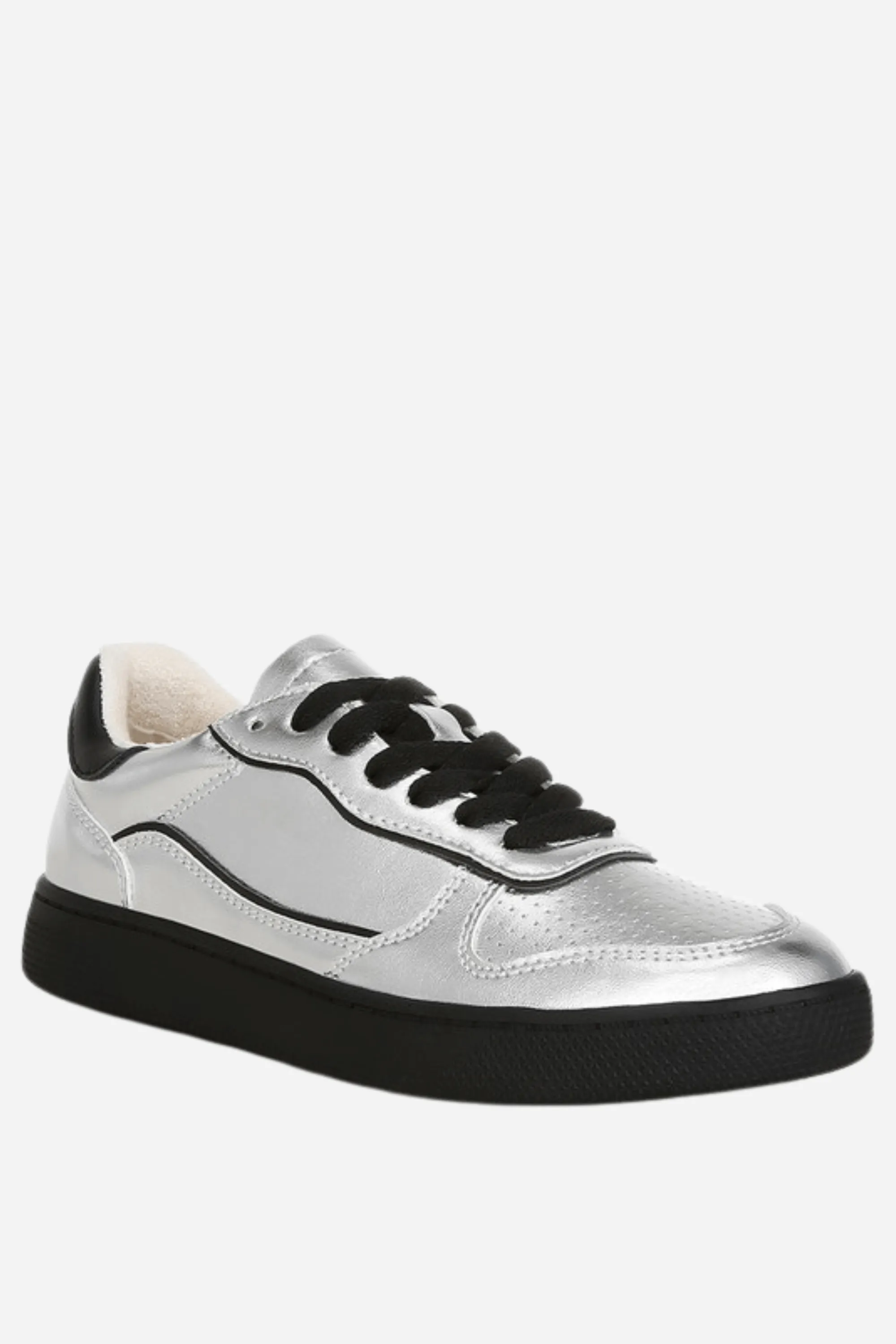 Metallic Faux Leather Sneakers